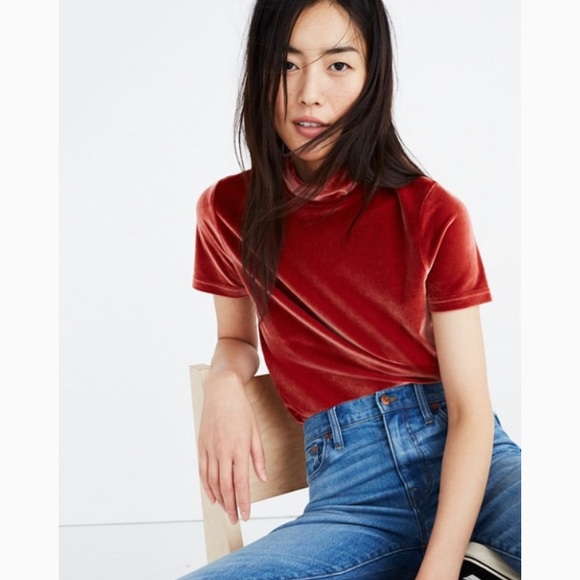 MADEWELL Velvet Mockneck Tee Sz XS - Picture 2 of 8